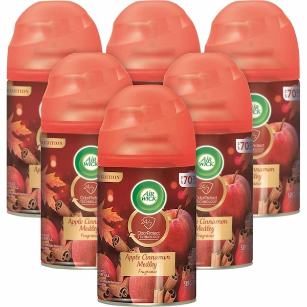 Reckitt Benckiser Air Wick, FRESHMATIC ULTRA SPRAY REFILL, APPLE CINNAMON MEDLEY, AEROSOL, 5.89 OZ, 6PK 78283CT - main