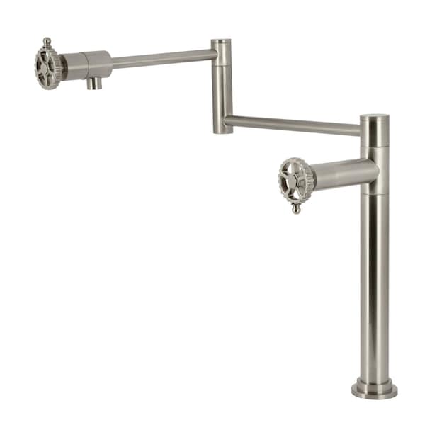 Kingston Brass Deck Mount Pot Filler Faucet, Brushed Nickel KS4708CG - main
