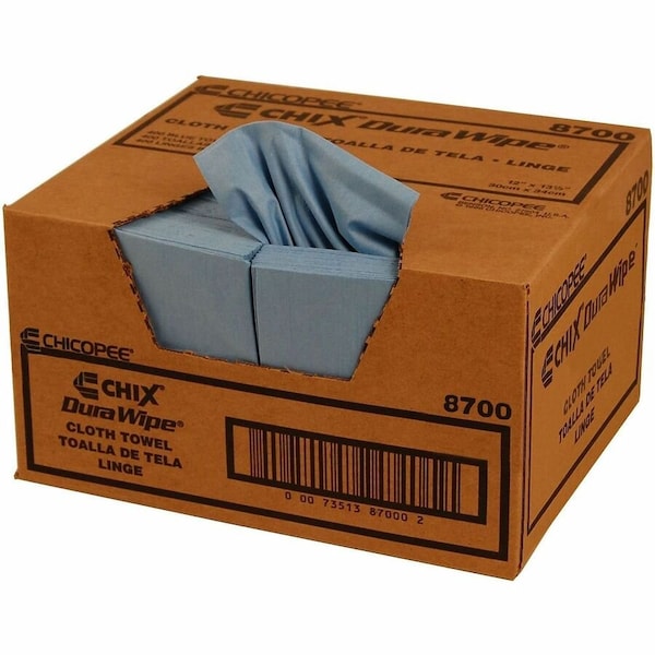Chix DuraWipe General Purpose Towels, 12" x 13 1/2", Blue, Smooth, PK400 8700 - main