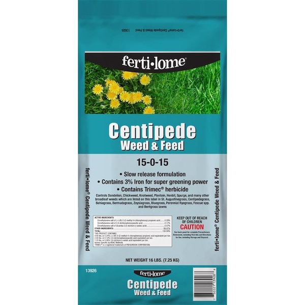 Ferti-Lome Centipede Weed & Feed Lawn Fertilizer For Multiple Grass Types 5000 sq ft 13926 - main