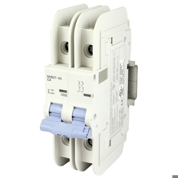 Automation Systems Interconnect 40 Amp, 2 Pole, 240/277/480YVac, 60/125Vdc, Trip Curve:C, DIN Rail Mount-Mini Circuit Breaker, UL489 NDB2T-63C40-2L - main
