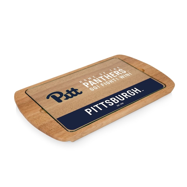 Picnic Time Family Of Brands NCAA Pittsburgh Panthers Billboard Glass Top Cheese Board - Charcuterie Boards, Parawood 911-01-505-504-0 - main