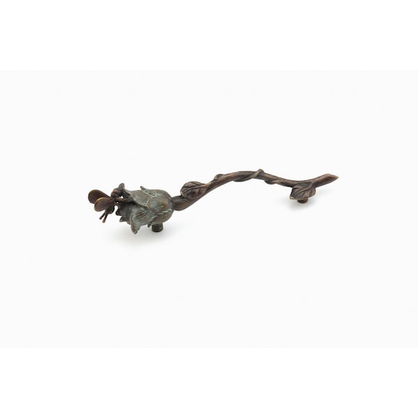 Schaub 3-3/4in Center to Center Symphony Nature Bee on Rose Cabinet Pull Pompeian Bronze Finish 908-PBZ - main