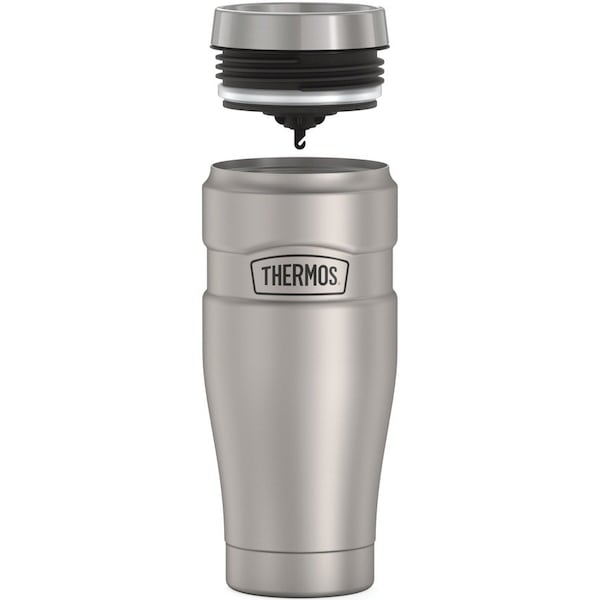 Thermos Stainless Steel Travel Tumbler, 16oz, Matte Steel, Hot 7 Hrs, Cold 18 Hrs SK1005MSTRI4 - main
