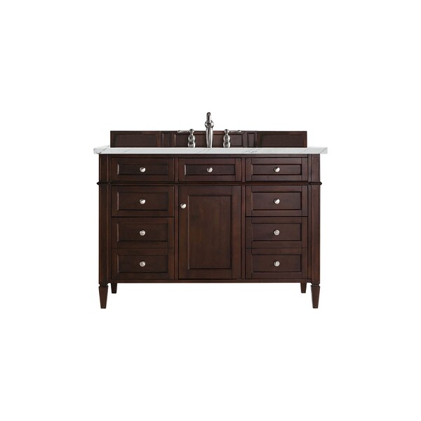 James Martin Vanities Brittany 48'' S Vanity, Burnished Mahogany w/ Ethereal Noctis Silestone Top w/ Wireless Charger 650-V48-BNM-FENC - main