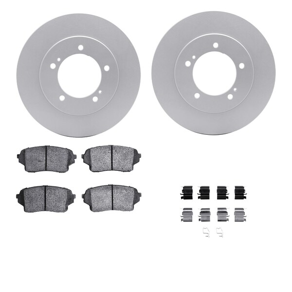 Dynamic Friction Co DFC GEOSPEC Coated Rotors with 5000 Brake Pads - Ceramic and Hardware 4512-01020 - main