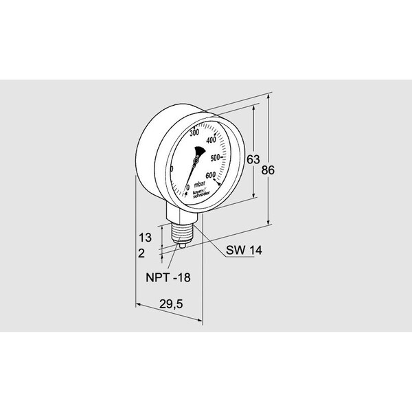 Honeywell Kromschroder Bourdon Tube Pressure Gauge RFM P60TNB63 KS03200191 - main