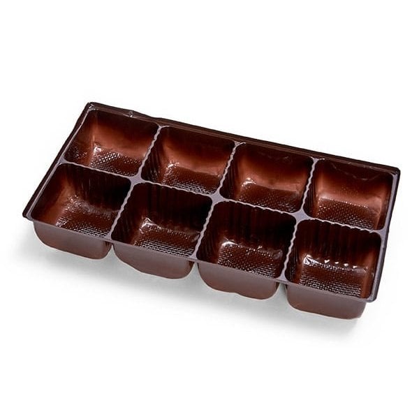 Nashville Wraps Brown 8 pc Strawberry Trays, 8 11/16 x 4 1/2x 1 1/2in, 50PK 50SB8 - main