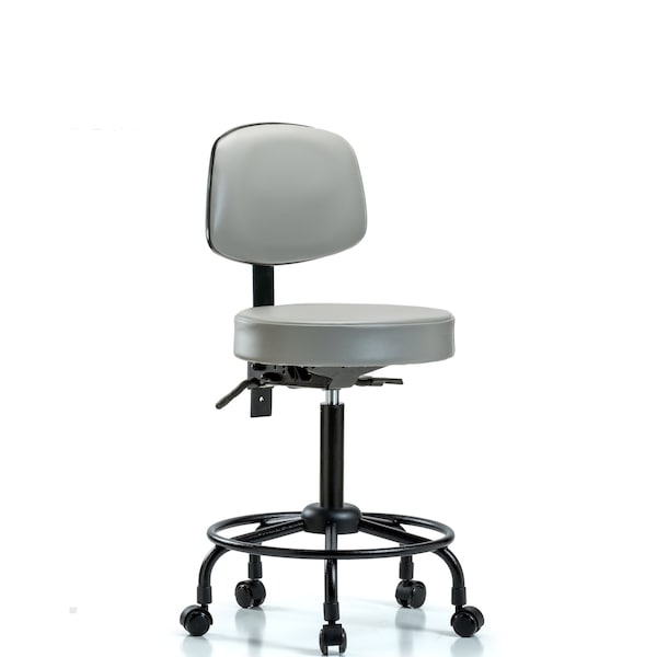 Blue Ridge Ergonomics Med Bench Stool, Vin, Bk, RT, Tilt, Cast, Dov BR-VMBST-RT-T1-RC-8567 - main