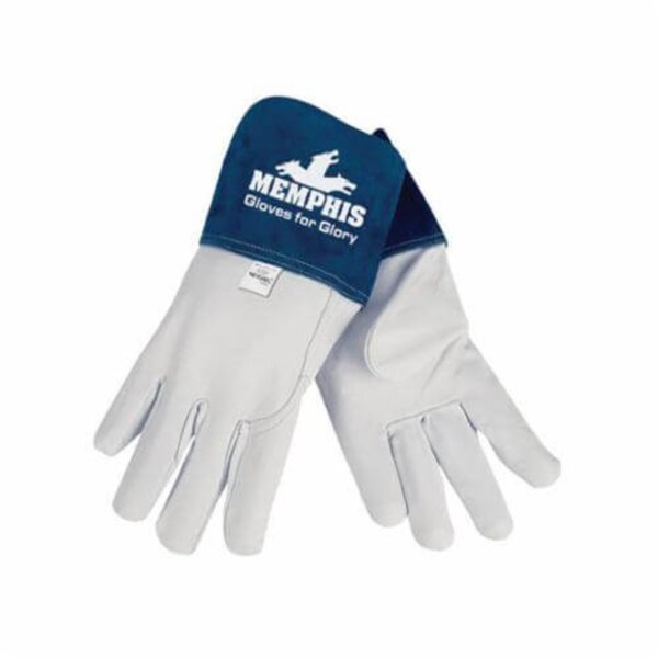 Mcr Safety Gloves for 4850 Premium Grade MIG/TIG Welding Gloves, Large, Top Grain Goat Skin Leather, White 4850L - main