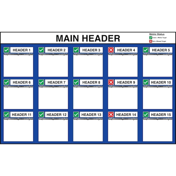 5S Supplies Lean Metric Board 72in x 46in 3-RING (With Stand) LMB-7246-3RING-NOSTAND-STANDARD - main