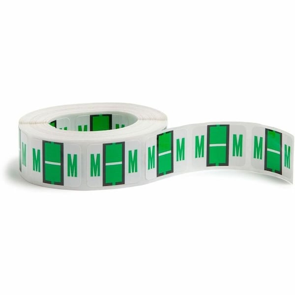 Smead A-Z COLOR-CODED END TAB FILING LABELS, M, 1 X 1.25, WHITE, 500/ROLL 67083 - main