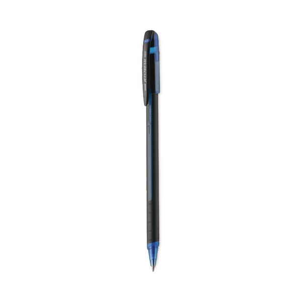 Uni-Ball Jetstream 101 Hybrid Gel Pen, Stick, Bold 1 mm, Blue Ink, Black/Blue Barrel, 12PK 1768012 - main