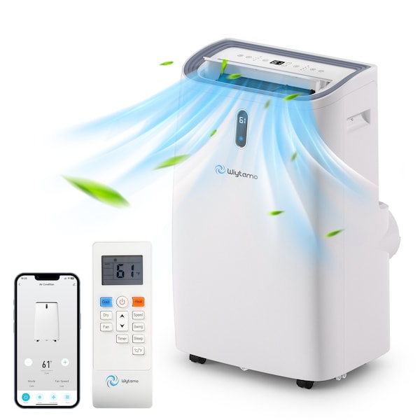 Edendirect 9,500 BTU Portable Air Conditioner Cools 700 Sq. Ft. with Heater, Dehumidifier and Wi-Fi in White ED-OX-14KHW - main