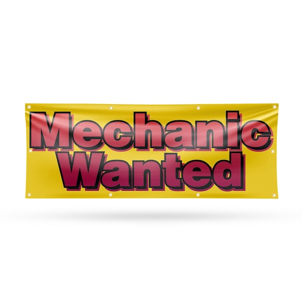 Signmission Mechanic Wanted, 36 Inch x 96 Inch, Vinyl Banner B-96-30734 - main
