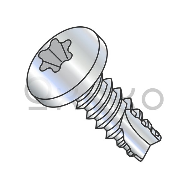 Oxoxo 2-32X1/4 6 Lobe Pan Thread Cutting Screw Type 25 Fully Threaded Zinc and Bake, 10000PK 519841 - main