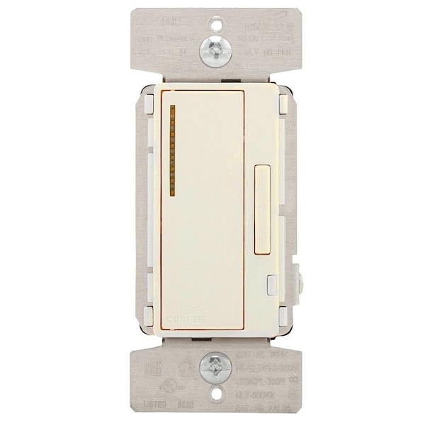 Eaton Wiring Devices Smart Dimmer, 5 A, 120 V, 300 W, CFL, LED Lamp, 3-Way, Ivory/Light Almond/White AAL06-C2-K - main