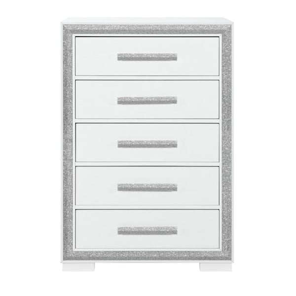 Homeroots 33" Silver Wood Five Drawer Dresser 633695 - main