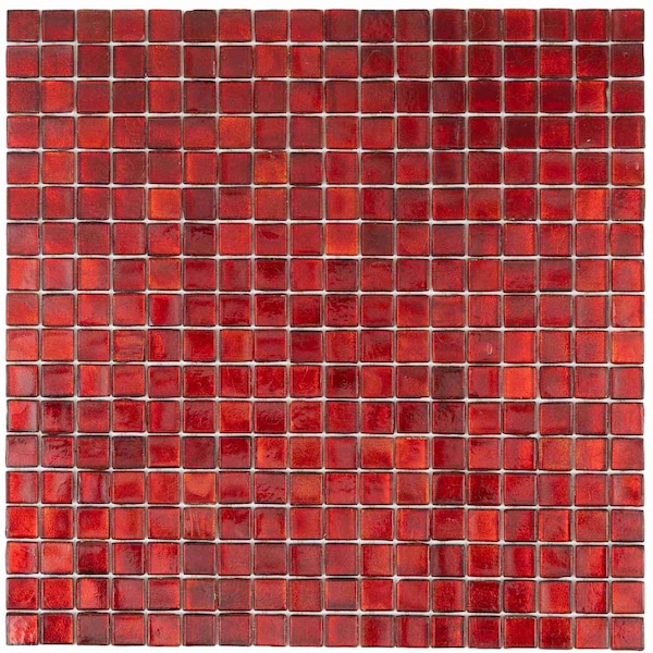 Apollo Tile Skosh 11.6 in. x 11.6 in. Glossy Ruby Red Glass Mosaic Wall and Floor Tile 18.69 sqft/case, 20PK APLNB88RD229A - main