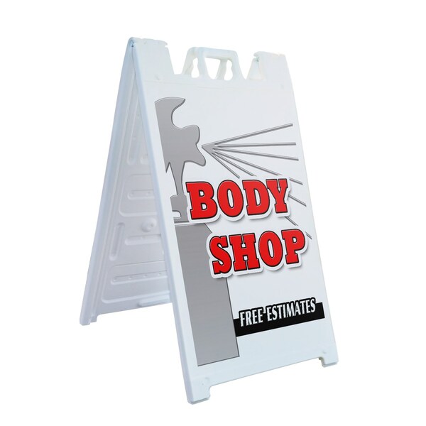 Signmission Body Shop Free Estimates, A-Frame & 2 Decals Installed, Heavy-Duty Plastic Frame SBHD-D-2436-Body Shop Free Estimates - main