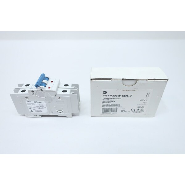 Allen Bradley MINIATURE CIRCUIT BREAKER 277V-AC 5A AMP 2P 1489-M2D050 - main