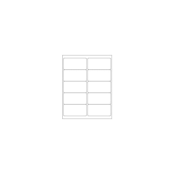 Bubblefast 4 x 2'' White Rectangle Laser Labels - 25 Sheet Pack-10 Labels per Sheet BFLL12425PK - main