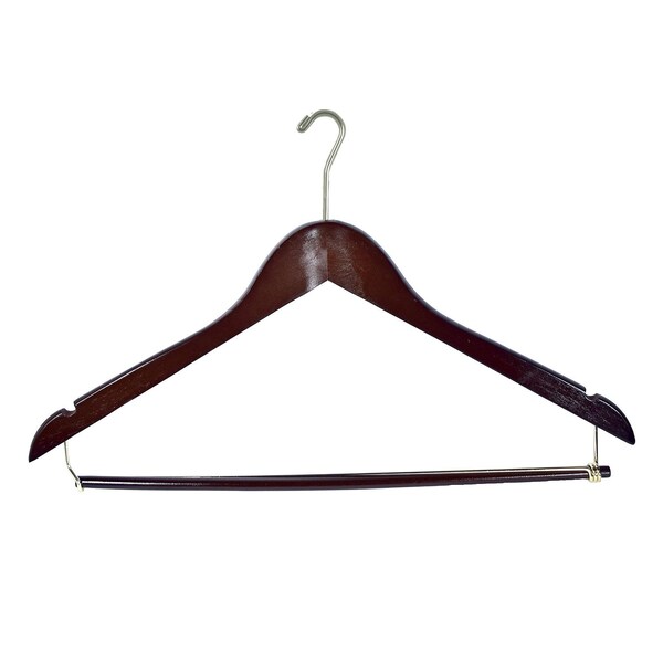 Rdi Mens Hanger Walnut Contoured Small Hook Brass 100cs, 100PK HGM-WCT-SMB - main