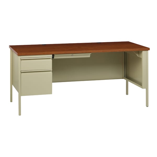 Hirsh Left-Hand Single Pedestal File Office Desk W/ Center Drawer, 30 in D X 29.5 in H, 66 in W X 20097 - main