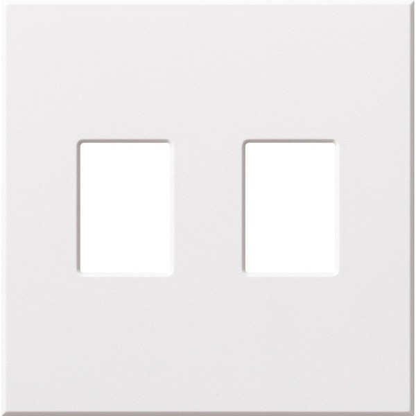 Lutron Architectural Wall Plates, Number of Gangs: 2 Plastic, Matte Finish, White VWP-2-WH - main