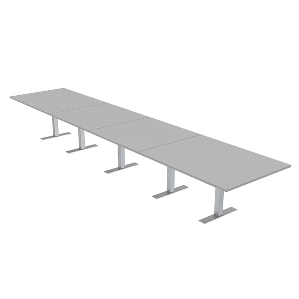 Skutchi Designs 20ft Conference Table W/ Power Unit | 20 Person Modular Rectangular Meeting Table | Harmony Series HAR-REC-48x240-T-U779-NA - main