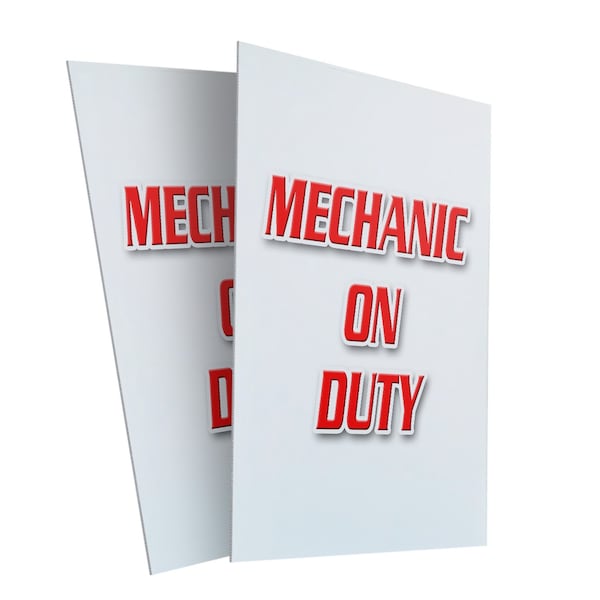 Signmission Mechanic On Duty, Plastic Signs Only 24 Inch x 36 Inch, Corrugated Plastic, 2PK CSB-2436-2PACK-Mechanic On Duty - main