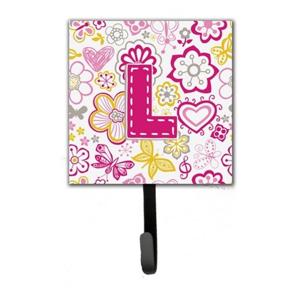 Carolines Treasures Letter L Flowers And Butterflies Pink Leash and Key Holder CJ2005-LSH4 - main
