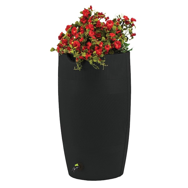 Good Ideas Impressions Eco Havana 50 Gallon Rain Saver - Contains Recycled Material GI-REC-HAVA50-BLK - main