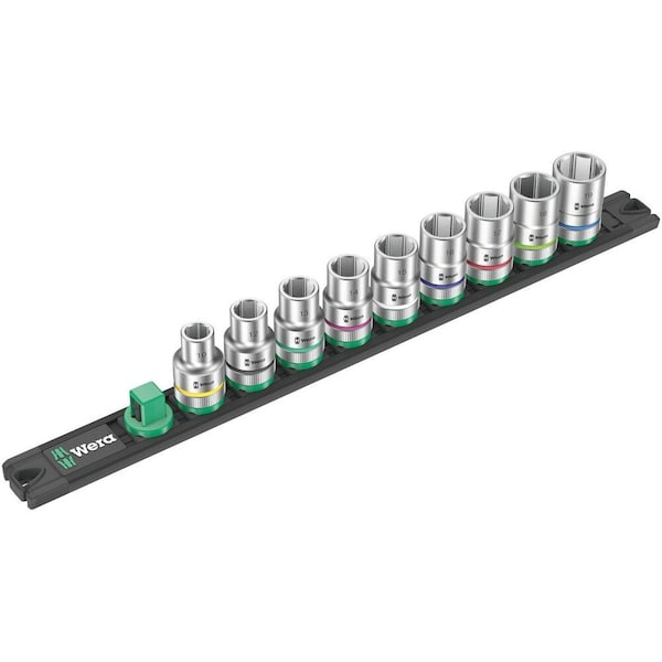 Wera Magnetic socket rail C 4 Zyklop socket set, 1/2 in drive, 9 pieces 5005460001 - main