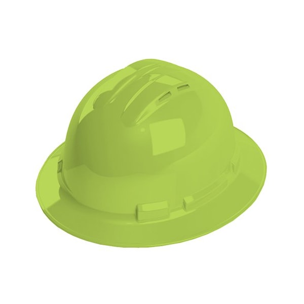 Duo Safety Hard Hat, 4 Point, Vented, Full Brim, Green H34R6V - main