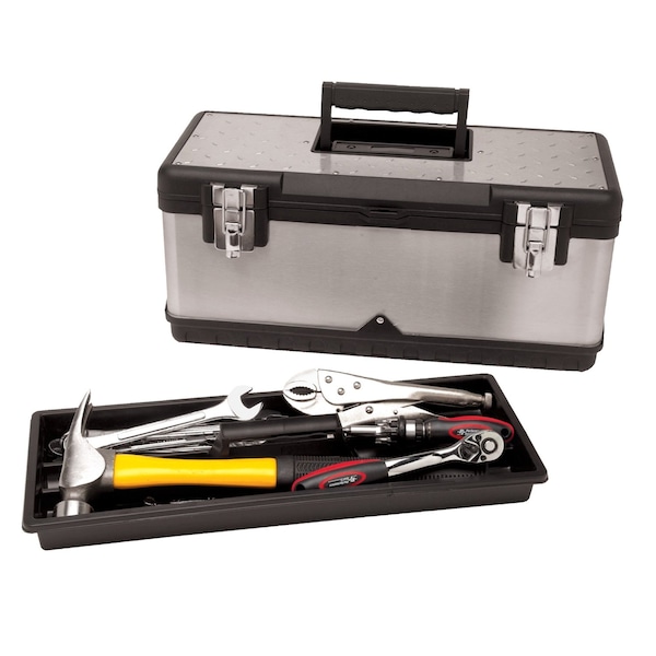 Performance Tool 20 in. Steel Tool Box, Removable Tray, Double Latch W54020 - main