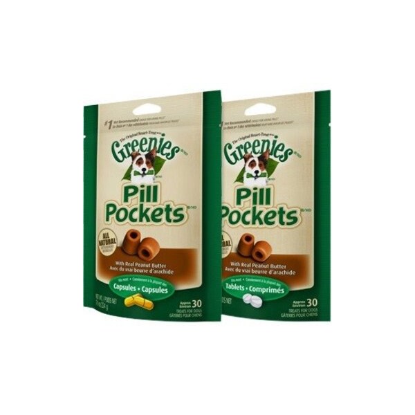 Greenies 642863101281 PEANUT BUTTER PILL POCKETS DOG 7.9 OZ 30 PIECE PER BAG 642863101281 - main