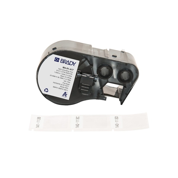 Brady Wraparound Label, White, Vinyl, 1 in W M4-91-417 - main
