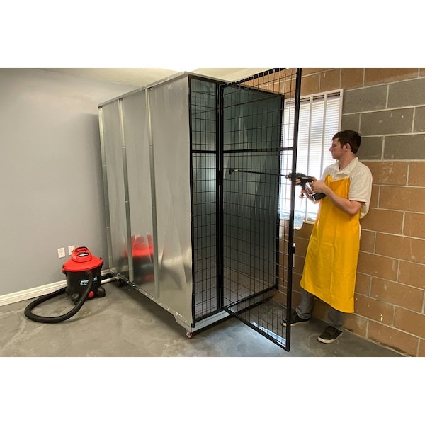 K9 Kennel Store Quick N Clean 4ft X 6ft X 7ft Tall Galvanized Kennel Pod Single Unit QC4X6GVKPX1 - main