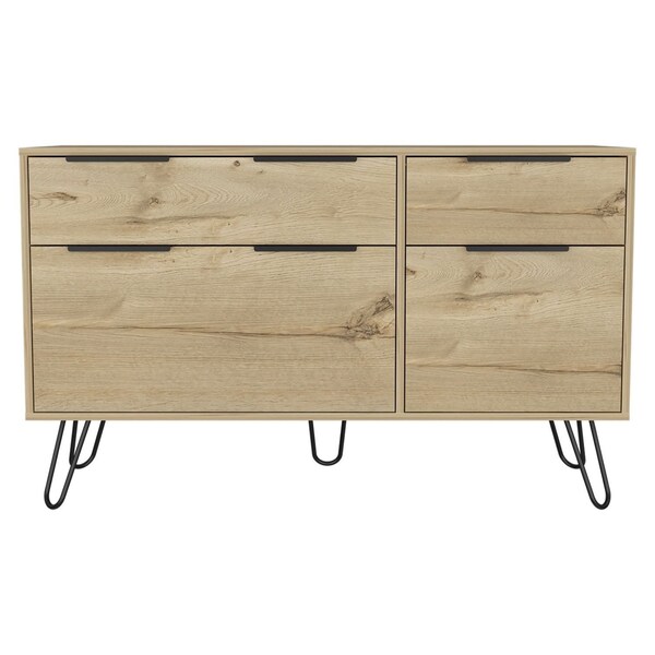 Homeroots 47" Natural Four Drawer Double Dresser 543995 - main