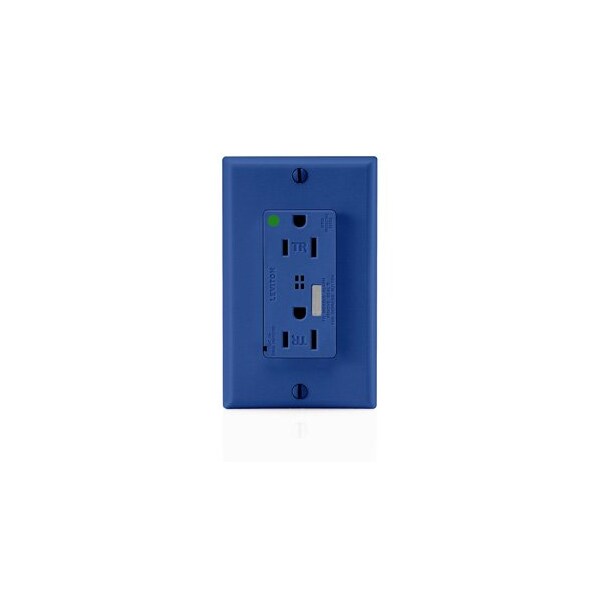 Leviton Surge Protector Receptacle, 15 Amp, 125 Volt, 5-15R NEMA, Blue T8280-B - main
