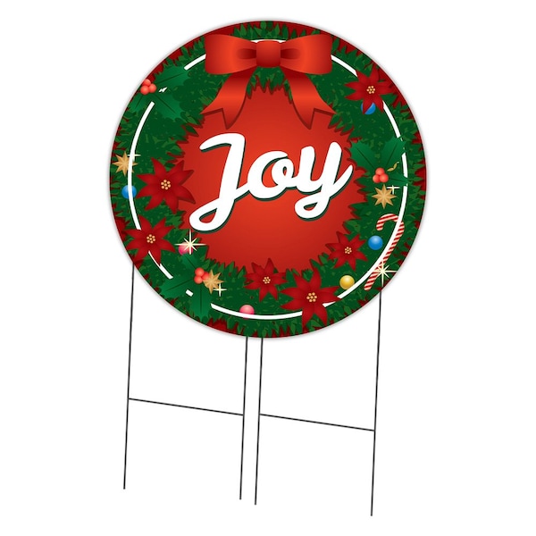 Signmission Corrugated Plastic Sign With Stakes 36in Circular-Joy C-36-CIR-WS-Joy - main