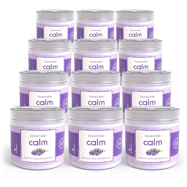 Wipex Aromatic Gel Odor Eliminator Jars, Lavender for Home, Yoga, Fitness Club, Car, 12PK WX72236OGLA-12 - main