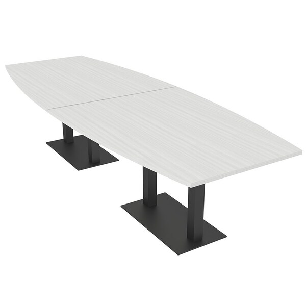 Skutchi Designs Boat Conference Table With Power Unit, 48 in W, 144 in L, White HAR-BOT-48x144-DOU.BK-WA7976-NA - main