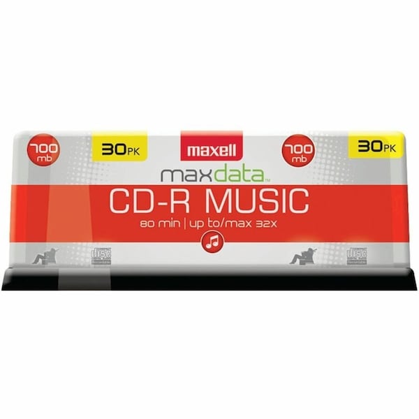 Maxell CD-R80 CD Recordable Media - CD-R - 32x - 700 MB - 30 Pack - Gold 625335 - main