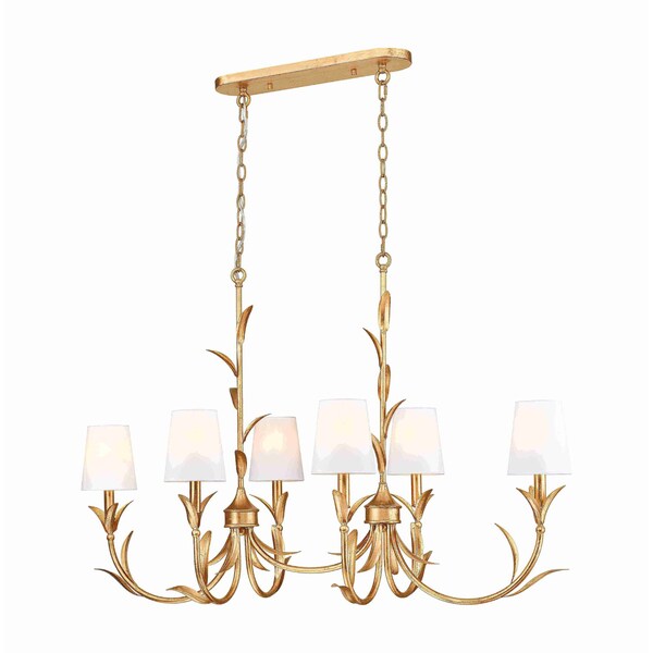 Z-Lite Aslin Gold Leaf 6 Light Linear Chandelier 830-44L-GLF - main