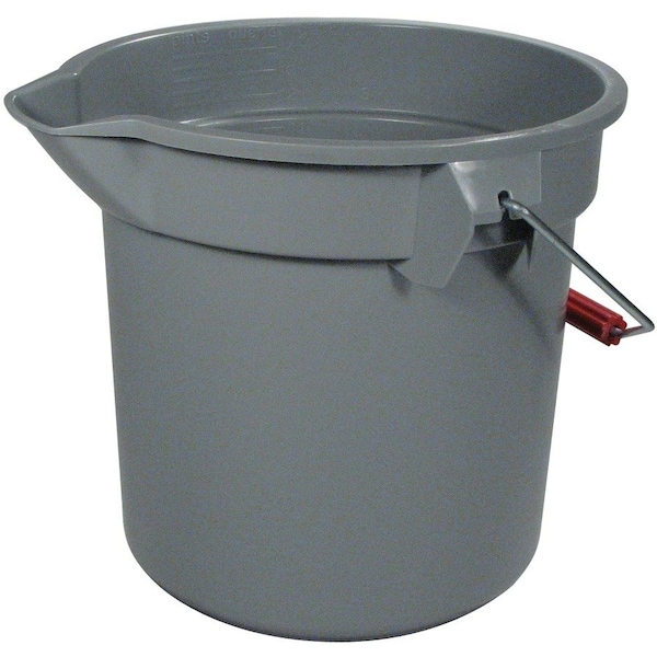 Rubbermaid Commercial Rubbermaid Brute 14 Qt. Plastic Round Utility Bucket 12 Dia x 11-1/4H, Gray - RCP261400GY, PK6 FG261400 GRAY - main