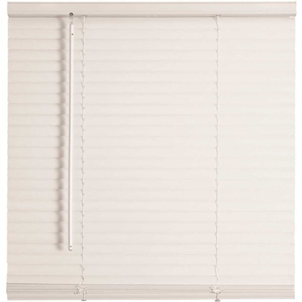 Champion TruTouch White Cordless Light Filtering Vinyl Mini Blinds with 1 in. Slats 35 in. W x 72 in. L 484992 - main