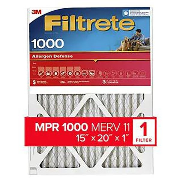 Filtrete 20x15x1 Pleated Air Filter, Polypropylene, MERV 11 9806-4 - main