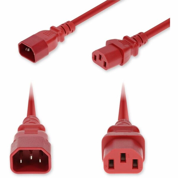 Add-On 6FT C14 MALE TO C13 FEMALE STANDARD COMMERCIAL 18 AWG 250V AT 10A PVC SJT (SERVI ADD-C142C13C18G6FRD - main